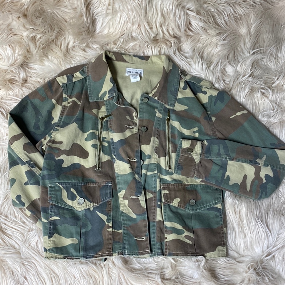 For the Republic Camo print denim jacket